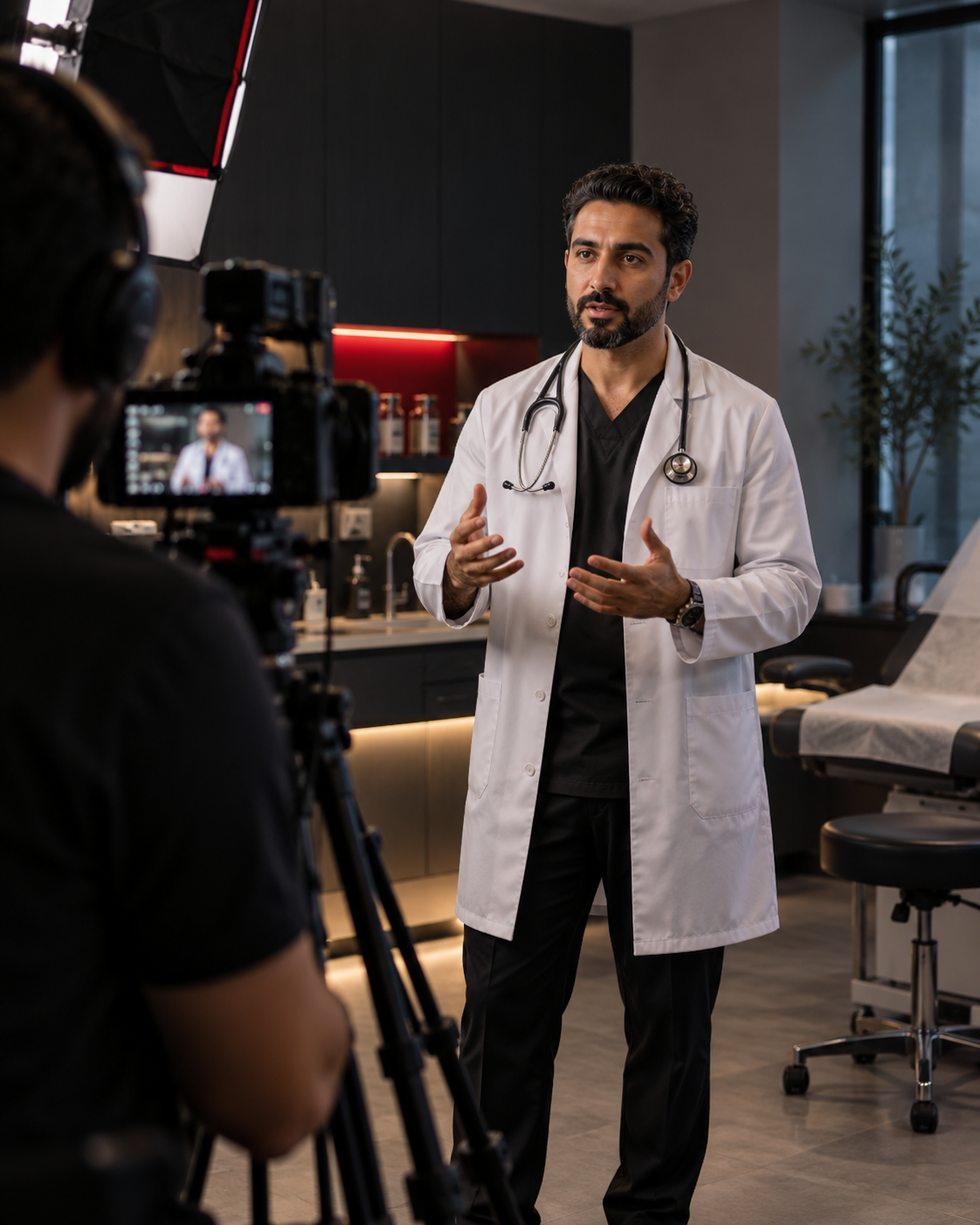 Doctor at work or content team collaborating with a doctor